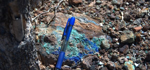 Copper deposits showing at Eastern Metals' Home of Bullion project in the NT.